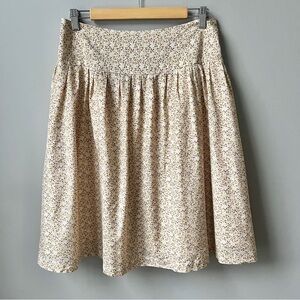 Vintage Skirt Women's Large Dainty Floral Tan Lavender Purple Silk Blend 90s